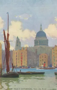 London River Thames Scene Prints: St Pauls Cathedral