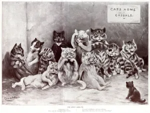 Louis Wain Cat Art Prints: Supplement, The Seven Ages by Louis Wain - Seven