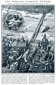 Tunnel Prints: Queensway Tunnel Construction Diagram 1926 Print