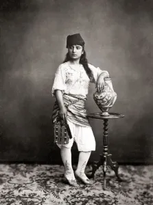 Turkish Woman with Ornate Stockings Print, c. 1880s