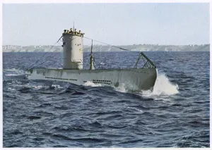 New Images August 2021 Prints: WW2 U-Boat Print - Surface Cruising, 1941