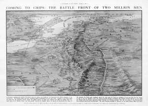 The Western Front Print - August 1914 WW1 Map