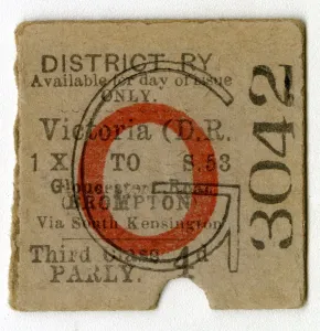 London Underground History Prints: London Underground - District Line - Single Ticket