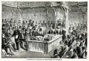 Gladstone Speaking in the House of Commons Print