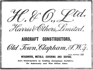 Vintage Aircraft Construction Print - H. & O., Ltd