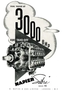 Vintage Napier Sabre Aircraft Engine Advertisement Print