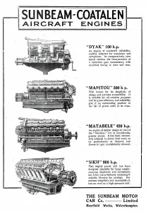 Vintage Sunbeam-Coatalen Aircraft Engines Print