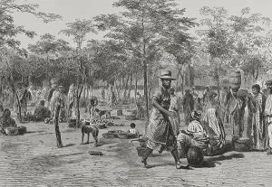 19th Century Loanda Market Square Print
