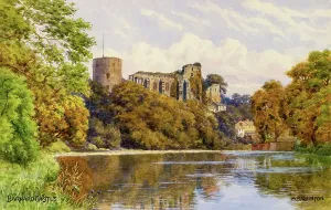 Prints of Barnard Castle, County Durham - Painted by landscape artist Alfred Robert Quinton for the Sevenoaks based publishing and printing company J. Salmon, and reproduced as a local view postcard Durham Prints: Barnard Castle Print, County Durham, 1910s