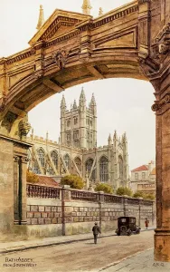 Bath Abbey Print, SW View, 1920s