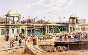 Prints of Colonnade, Bexhill on Sea, East Sussex - Painted by landscape artist Alfred Robert Quinton for the Sevenoaks based publishing and printing company J. Salmon, and reproduced as a local view postcard Alfred Prints: Colonnade, Bexhill on Sea Print 1910s