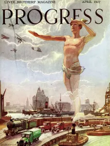 1927 Print of Mythological Figure in Liverpool