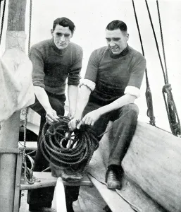 Football Brothers on their Boat at Blackpool, 1946 Print