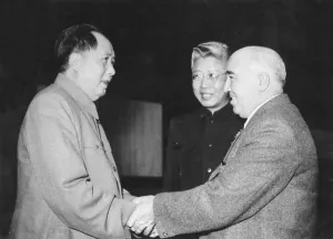 Chairman Mao Prints: Harry Pollitt and Mao Zedong Print, circa 1955