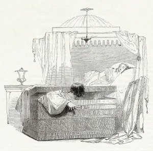 Cymbeline: Iachimo Hides in Imogen's Trunk Print, 1840