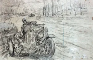Original Louis Chiron Print - Le Mans 1933