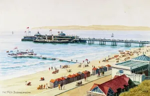 English Coastal Scene Prints: The Pier, Bournemouth, Dorset