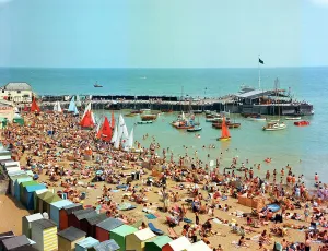 English Coastal Scene Prints: Harbour and sands, Broadstairs