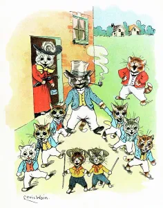 Louis Wain Cat Art Prints: Louis Wain - The Cat Scouts, 1912