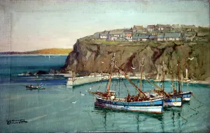Port Isaac Prints: Port Isaac Village Print, Cornwall 1950s