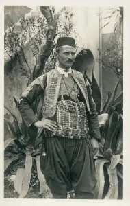 Prints of Man in the traditional costume of Dubrovnik region of Croatia. Date: circa 1920s Croatia Prints: Man in Dubrovnik Traditional Costume Print, circa 1920s