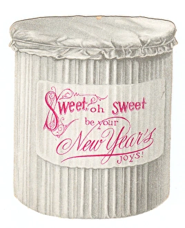 New Year card in the shape of a jam pot New Year card in the shape of a jam pot