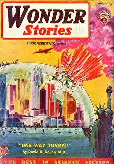 New York Dome, Wonder Stories Scifi Magazine Cover New York Dome, Wonder Stories Scifi Magazine Cover