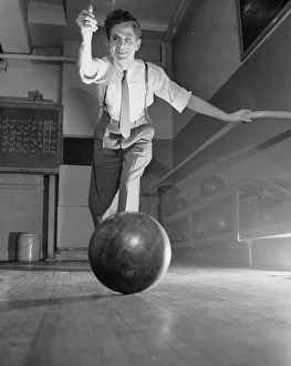 New York, New York. Thomas Gilmartin is seen bowling at the New York, New York. Thomas Gilmartin is seen bowling at the