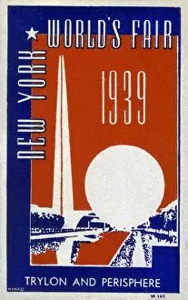 New York World's Fair - Trylon and Perisphere - Promo card