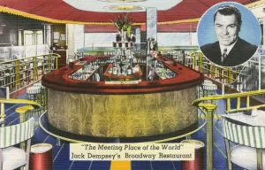 Sport Prints: Jack Dempsey's Broadway Restaurant Print circa 1940 New York City