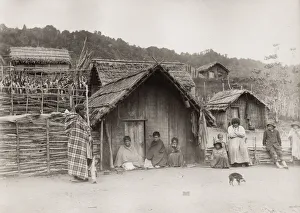 New Zealand - Maori family group at Atene, Whanganui New Zealand - Maori family group at Atene, Whanganui
