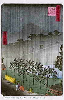 Night Rain at the Paulownia Grove at Akasaka by Hiroshige Night Rain at the Paulownia Grove at Akasaka by Hiroshige