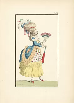 Cockade Gallery: Noble woman in Tricolor outfit, 1789
