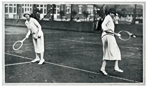 Norah Blaney & Gwen Farrar playing tennis Norah Blaney & Gwen Farrar playing tennis