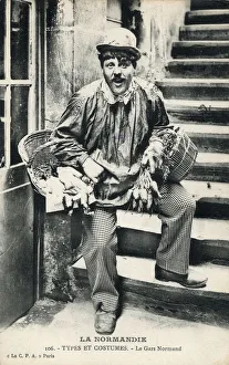 A Normandy Lad with his wares for sale A Normandy Lad with his wares for sale