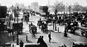 Images Dated 18th August 2004: The North End of the Old Blackfriars Bridge, London, c.1900