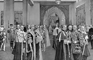 Railway Gallery: Notables assembled in the Abbey annexe at 1937 Coronation