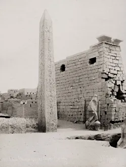 Obelisk and pylon, the Temple of Ramses, Luxor, Egypt Obelisk and pylon, the Temple of Ramses, Luxor, Egypt