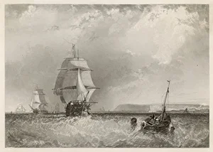 <b class=qtipBold><figcaption>Off the North Foreland</figcaption></b><br>Sailing vessels off the North Foreland, Kent ; a small fishing boat is busy in the foreground.<br><em>© Mary Evans Picture Library</em> Off the North Foreland