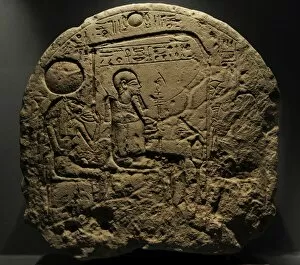 Images Dated 4th March 2012: Offering stele for the god Ptah and his wife Sakhmet. 1305-1