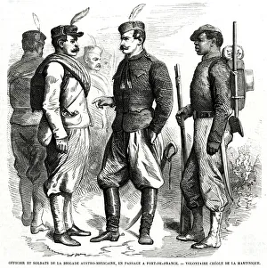 Officer and Soldiers at Fort-de-France Officer and Soldiers at Fort-de-France