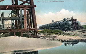 Oil cars at shipping station, Bakersfield, Kern County, USA Oil cars at shipping station, Bakersfield, Kern County, USA