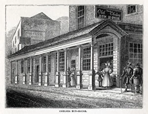 The Old Chelsea Bun House, Chelsea, London - exterior. Date: 1810