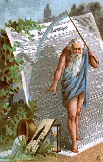 Old Father Time and The Times (Le Temps) Newspaper Old Father Time and The Times (Le Temps) Newspaper