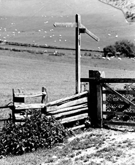Old fence and signpost at Bix near Henley-on-Thames, Oxon Old fence and signpost at Bix near Henley-on-Thames, Oxon