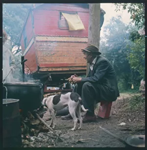 Gypsy Gallery: Old Gypsy Man & Pet Dog