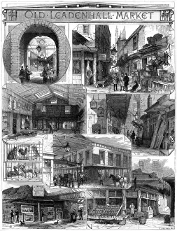 Prints of Series of views of the Old Leadenhall Market, London, c.1880 England Prints: Old Leadenhall Market, London Print, c. 1880