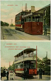 1907 Collection: The old and new forms of Accringtons Trams