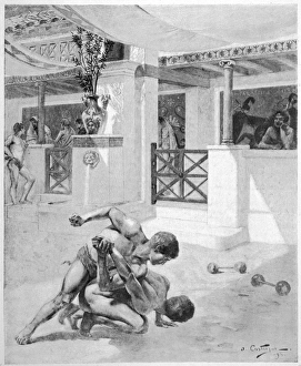 <b class=qtipBold><figcaption>Old Olympics/Pancratium</figcaption></b><br>The Pancratium: two boys wrestling.<br><em>© Mary Evans Picture Library</em> Old Olympics/Pancratium