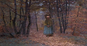 <b class=qtipBold><figcaption>Old Woman Gathering Faggots</figcaption></b><br>Old Woman Gathering Faggots. O'Meara, Frank 1853-1888. Date:<br><em>© National Museums NI / MARY EVANS</em> Old Woman Gathering Faggots